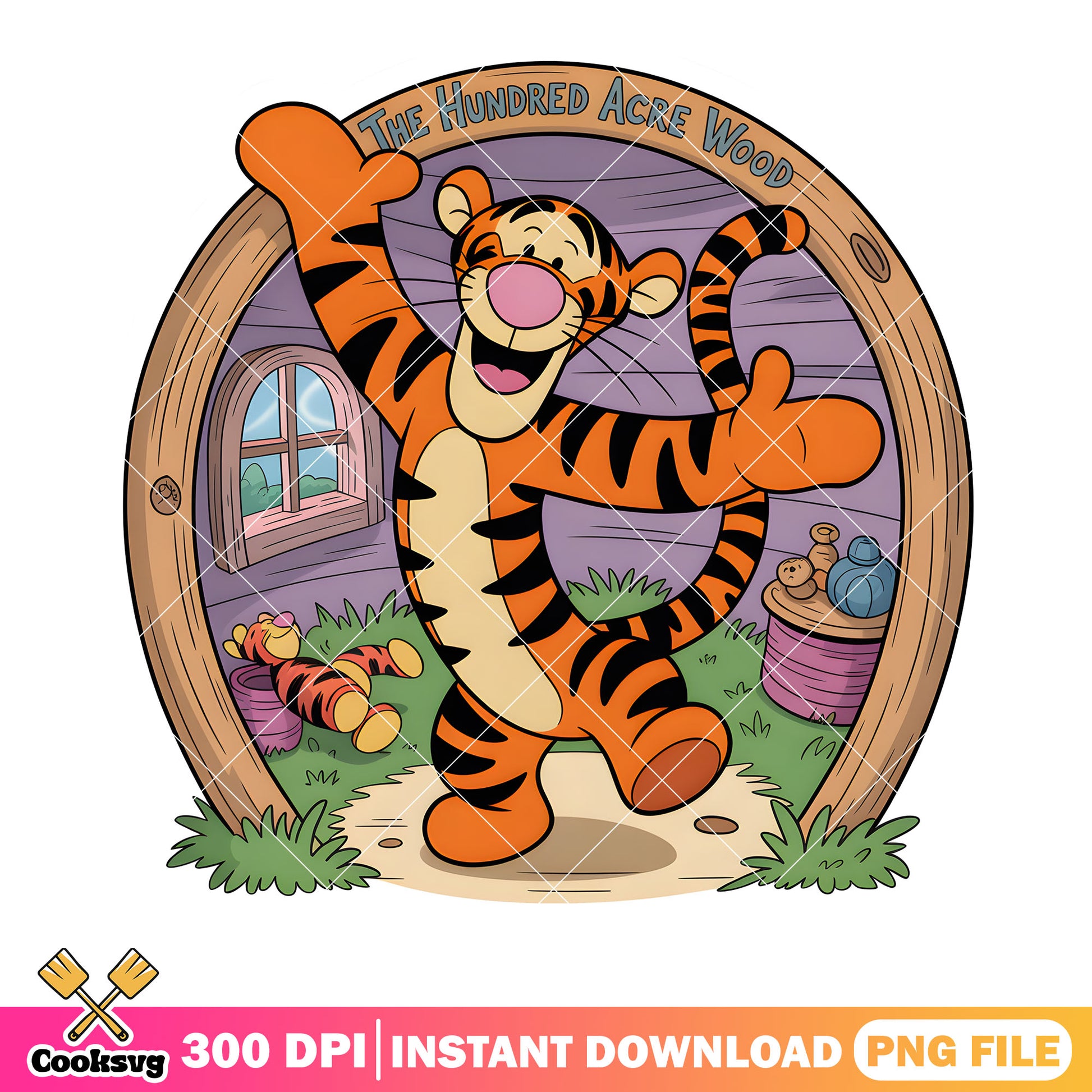 Tiger acre wood poster png, disney tiger png, winnie the pooh tiger png