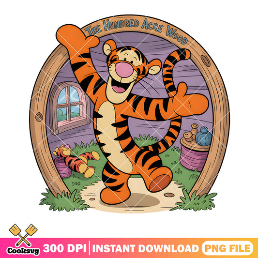 Tiger acre wood poster png, disney tiger png, winnie the pooh tiger png