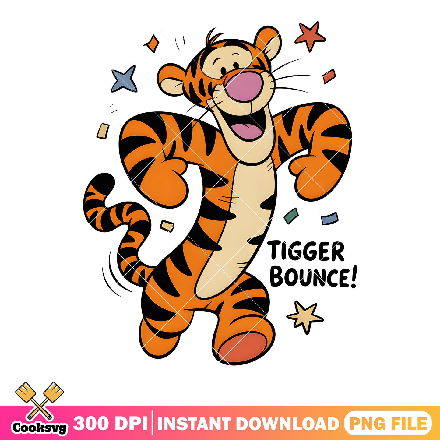 Tiger bounce poster png, disney tiger png, winnie the pooh png