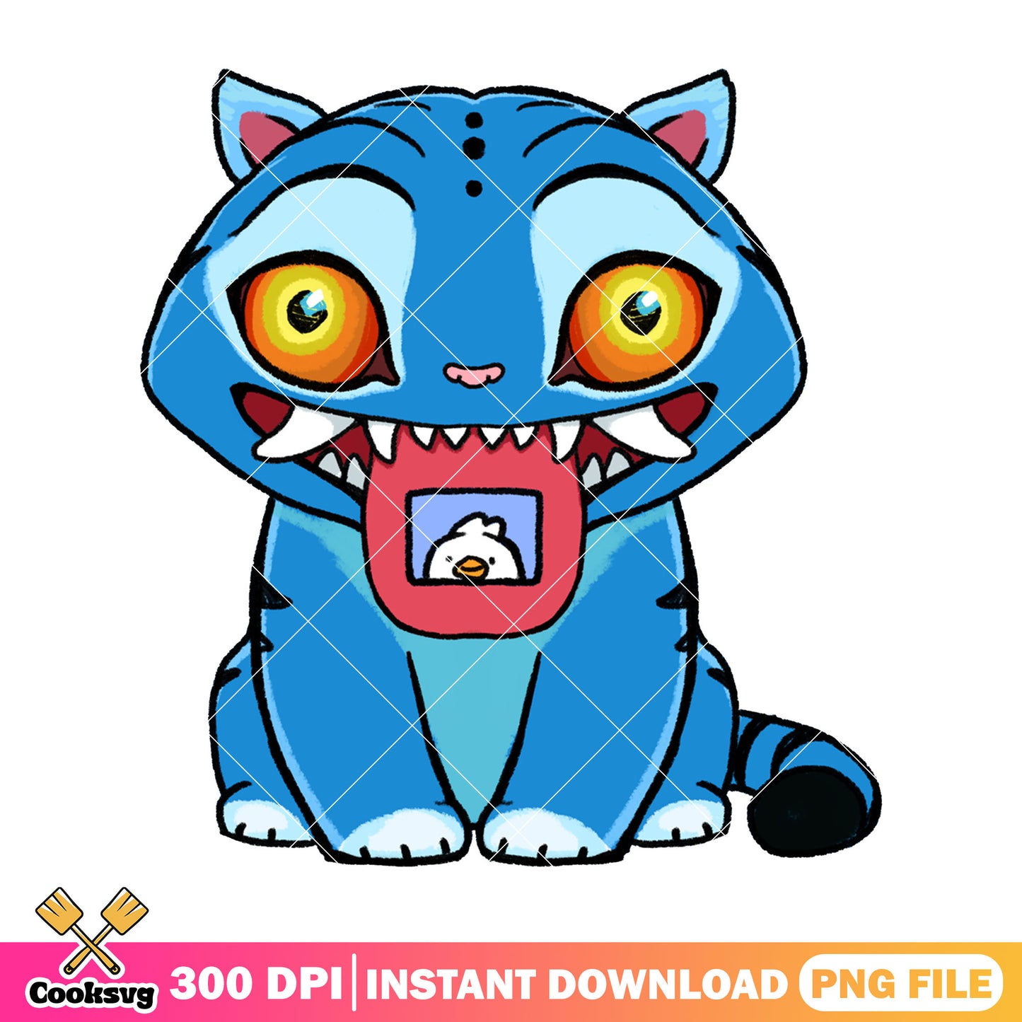 Tiger derpy cute design png, derpy tiger png, derpy kpop png