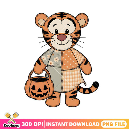 Tiger halloween png, winnie the pooh png, halloween png