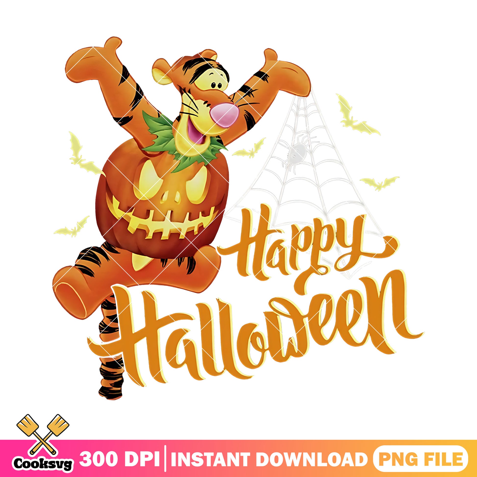 Tiger pooh halloween png, pooh halloween png, tiger pumpkin png