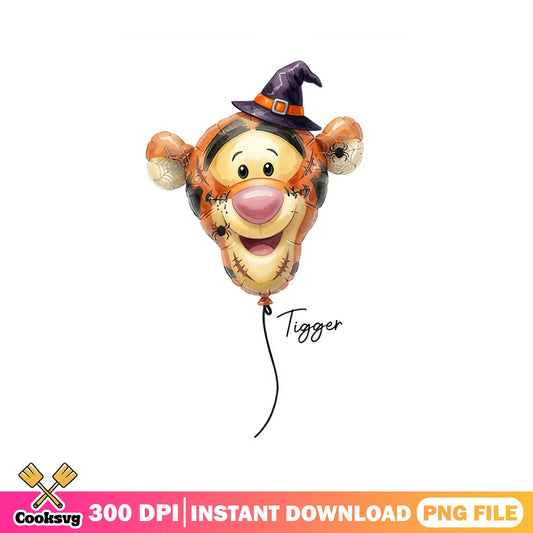Tigger Halloween Balloon PNG, Disney Witch PNG, Winnie The Pooh PNG