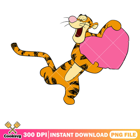 Tigger pooh friends valentine png, pooh valentine png, valentine png