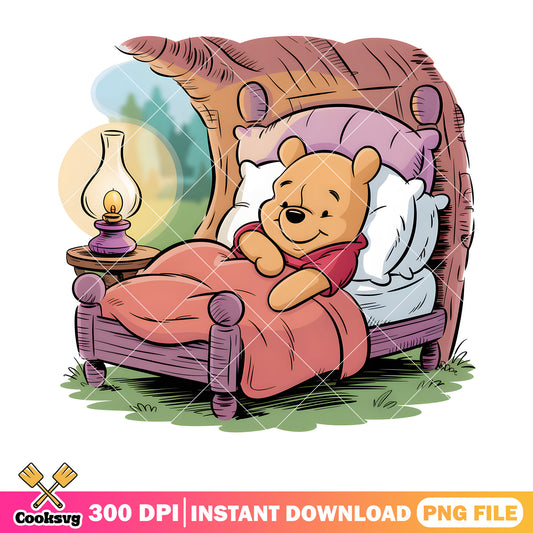 Time for pooh sleep png, pooh poster png, vintage winnie pooh png