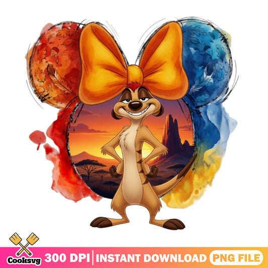 Timon Lion King Mickey Ears PNG, Disney PNG, Lion King PNG