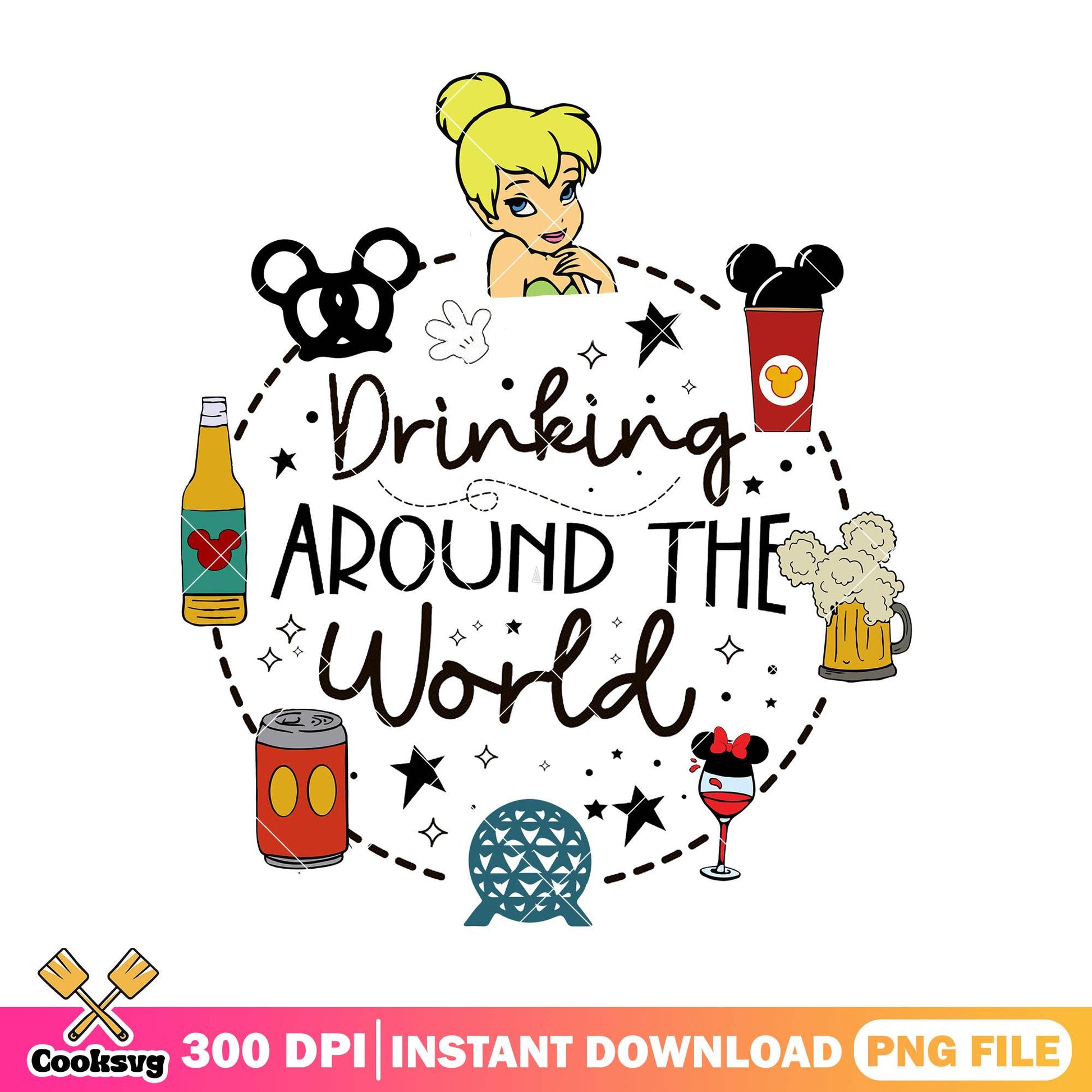 Tinker bell drinks world png, tinker bell​​ png, disney bundle​ png