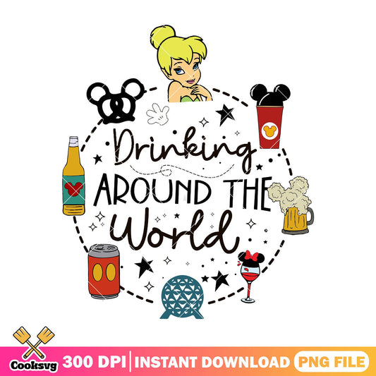 Tinker bell drinks world png, tinker bell​​ png, disney bundle​ png