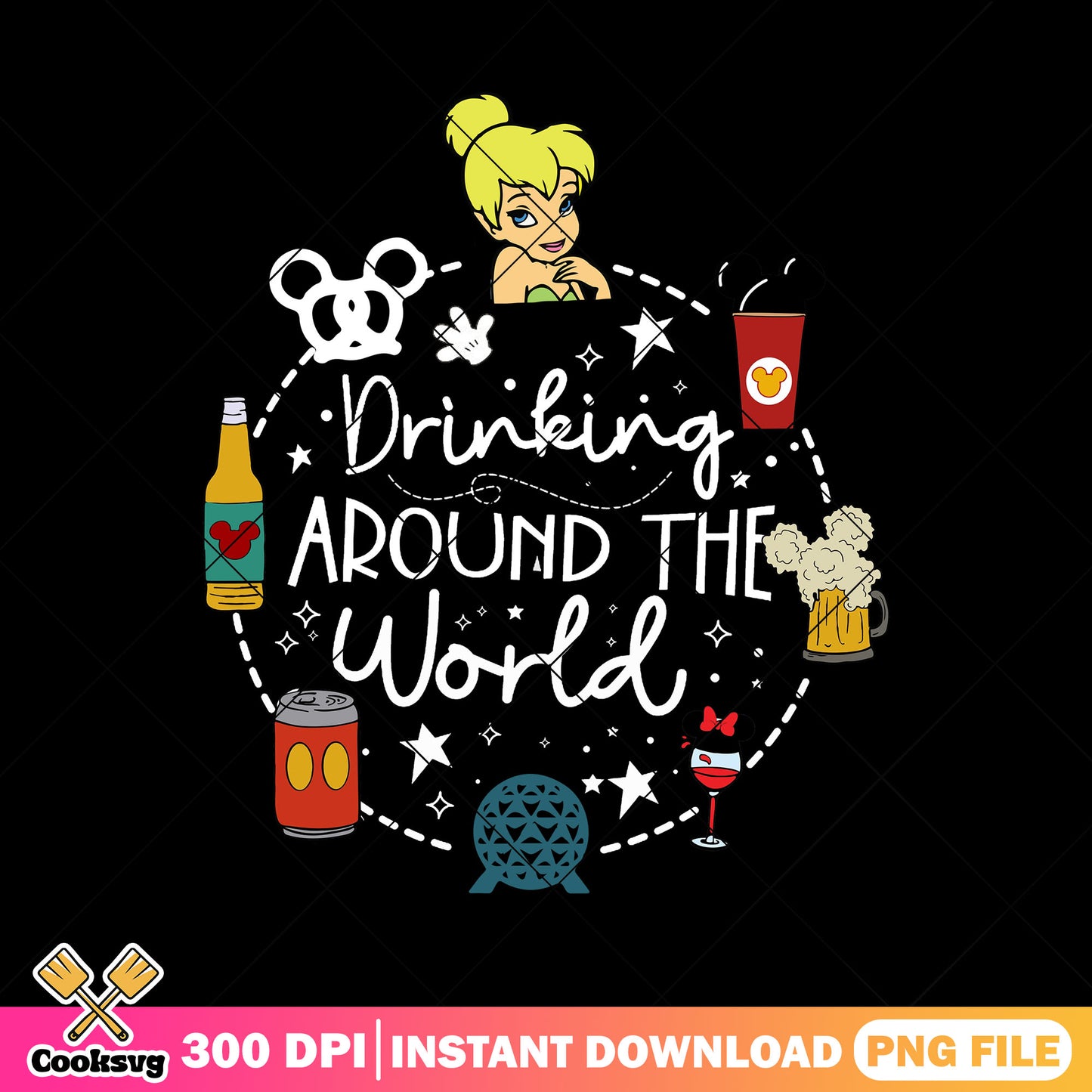 Tinker bell drink world png, tinker bell​​ png, disney bundle​ png