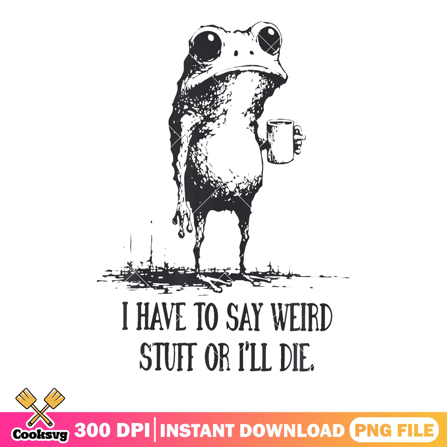 Tiny frog in cafein routine png, coffee cup​ png, creepy art ​png