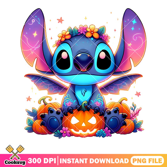 Tiny sittch character png, disney halloween png, jack o lantern png