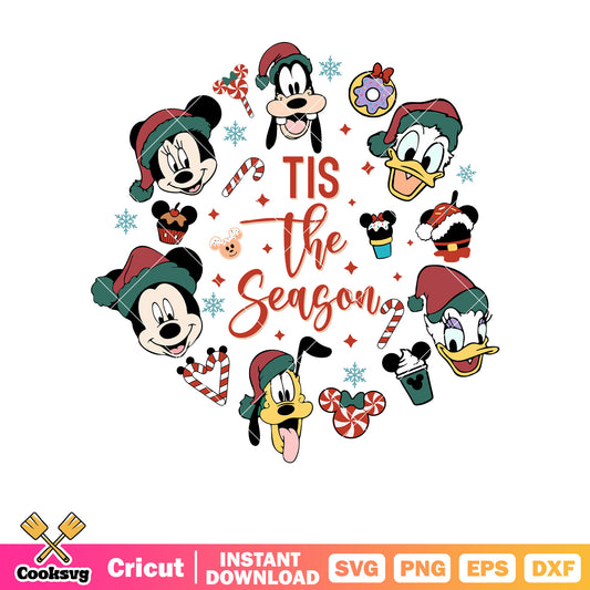 Tis the season christmas mickey svg