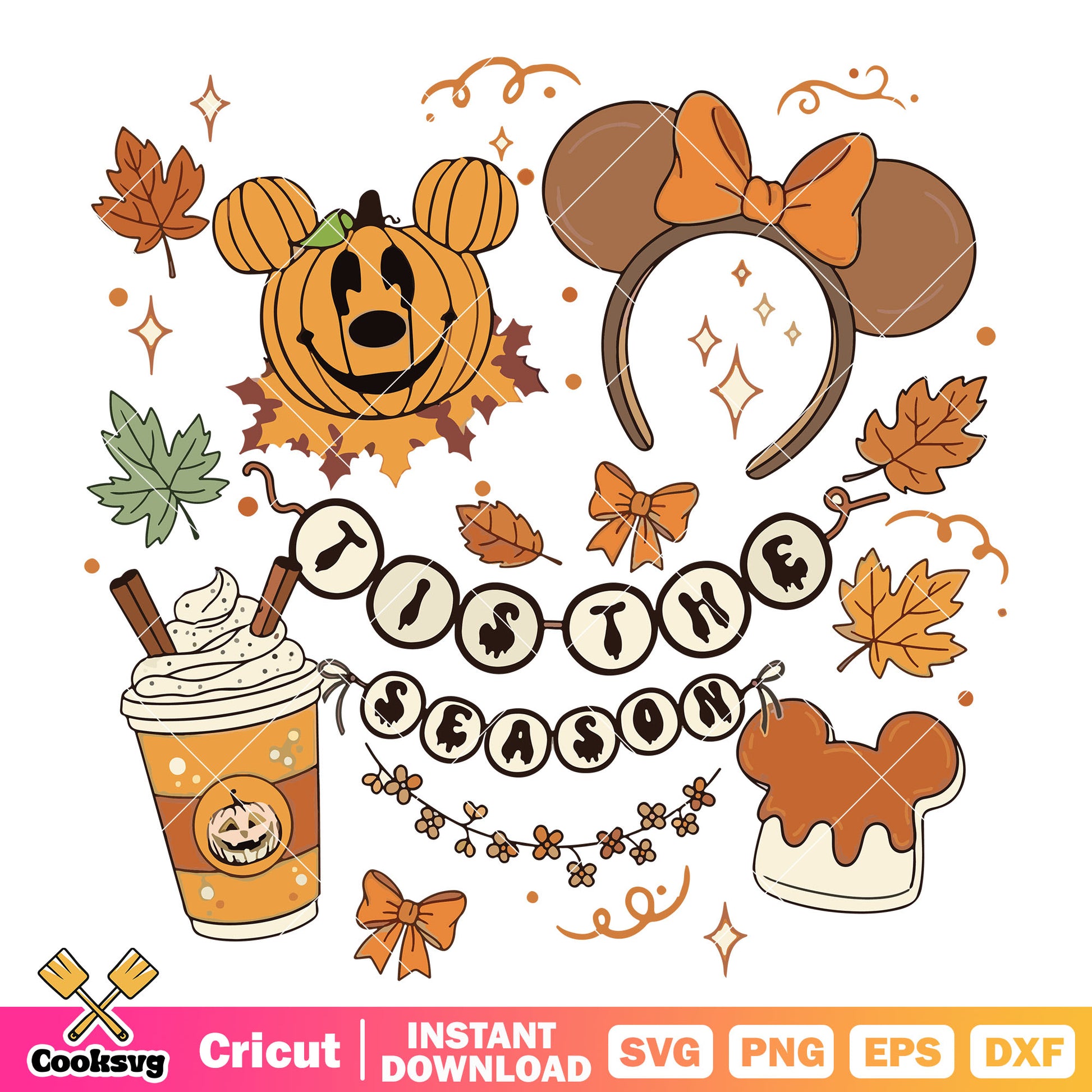 Tis the season mickey svg, mickey pumpkin svg, mickey head svg