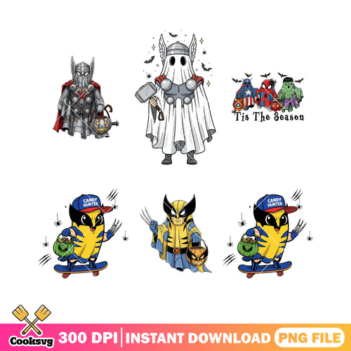 Tis the season png bundle, chibi woverine png, ghost blanket png