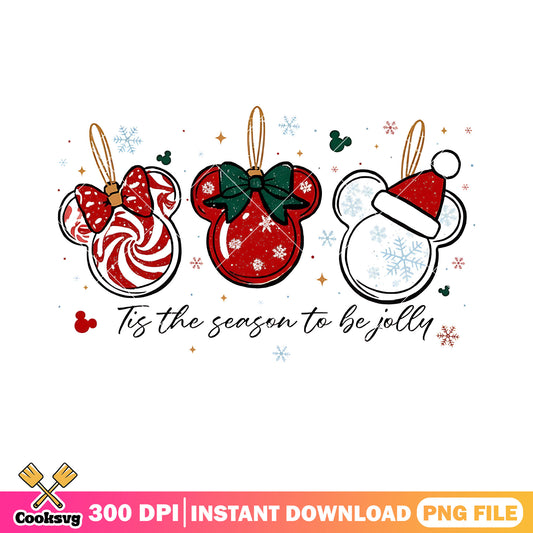 Tis the season to be jolly png, gingerbread man png, mickey mouse png