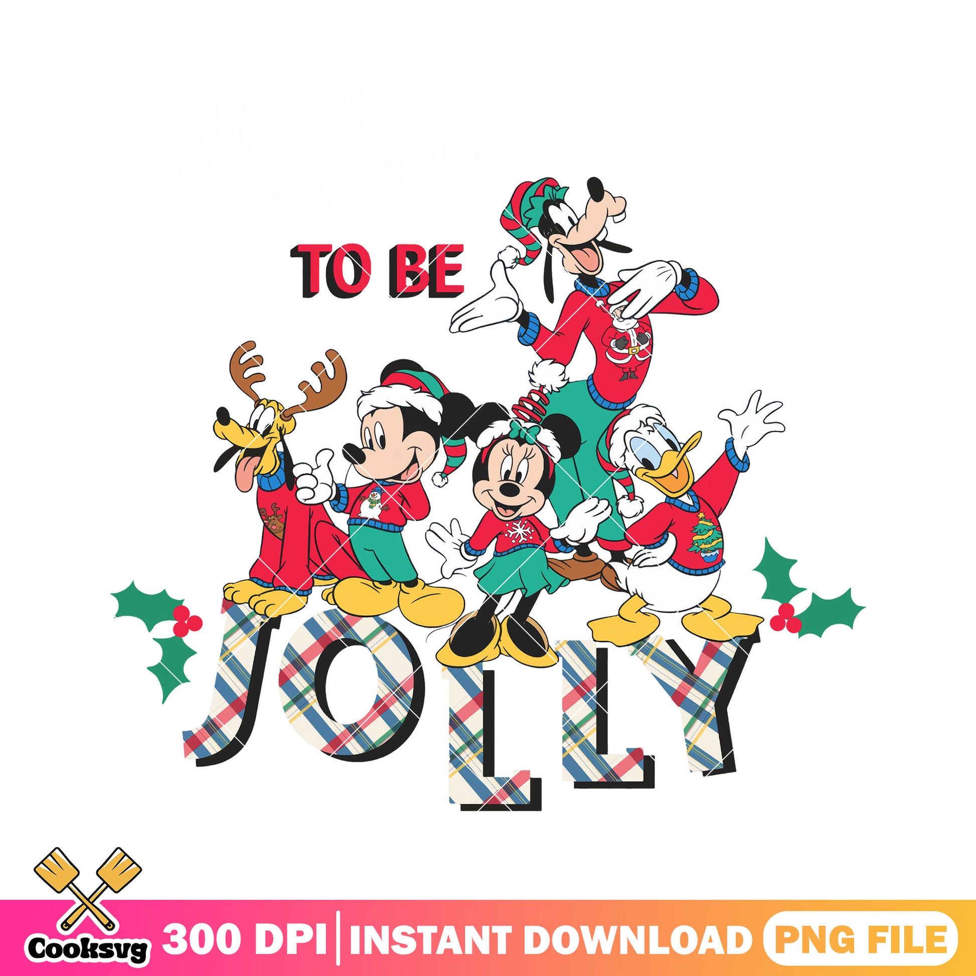 Tis the season to be jolly png, minnie mouse png, christmas holiday png
