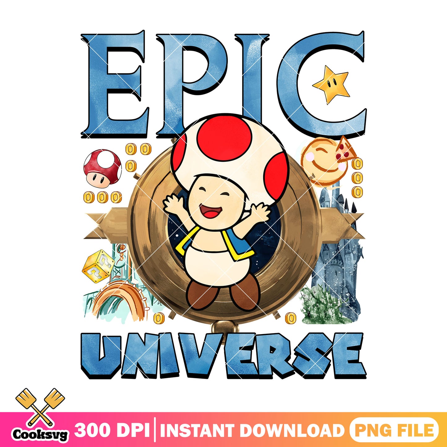 Toad epic universe png, super mario png, epic universe png