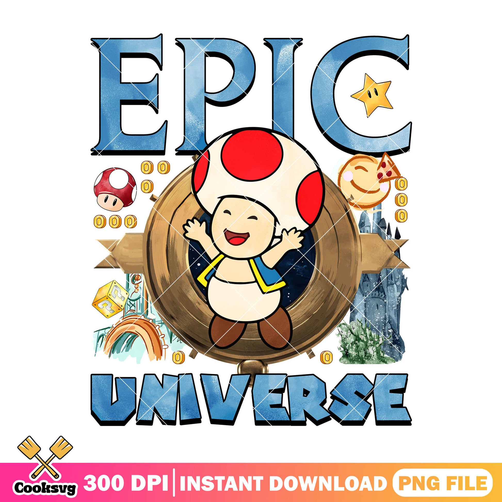Toad epic universe png, super mario png, epic universe png
