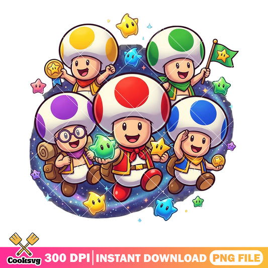 Toad full color galaxy png, mario games png, nintendo switch png