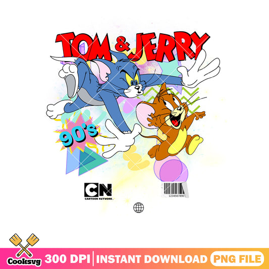 Tom chase Jerry retro png, classic cartoon art png, Tom and Jerry film png