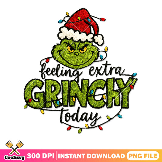 Too much grinchy for a day png, the grinch png, santa hat png