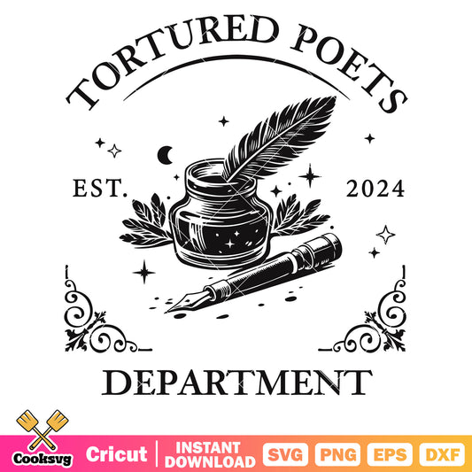 Tortured poets est 2024 taylor svg, taylor swift quotes svg