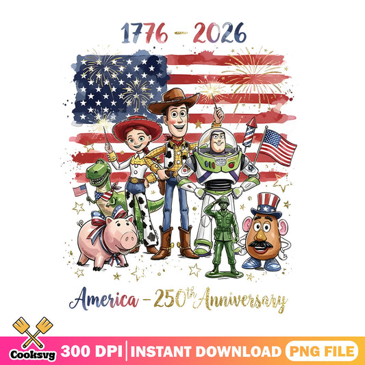 Toy Story 4th Of July PNG, America 250th Anniversary PNG, Disney PNG