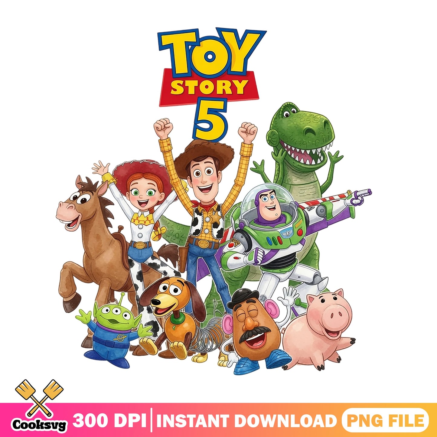 Toy Story 5 Characters Bundle PNG, Disney Pixar PNG, Woody Buzz PNG