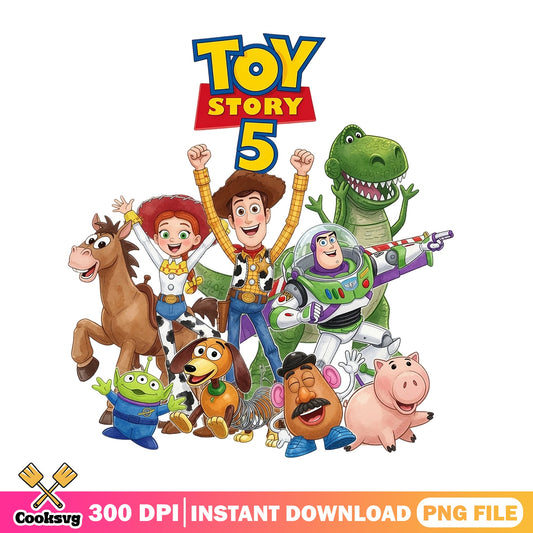 Toy Story 5 Characters Bundle PNG, Disney Pixar PNG, Woody Buzz PNG