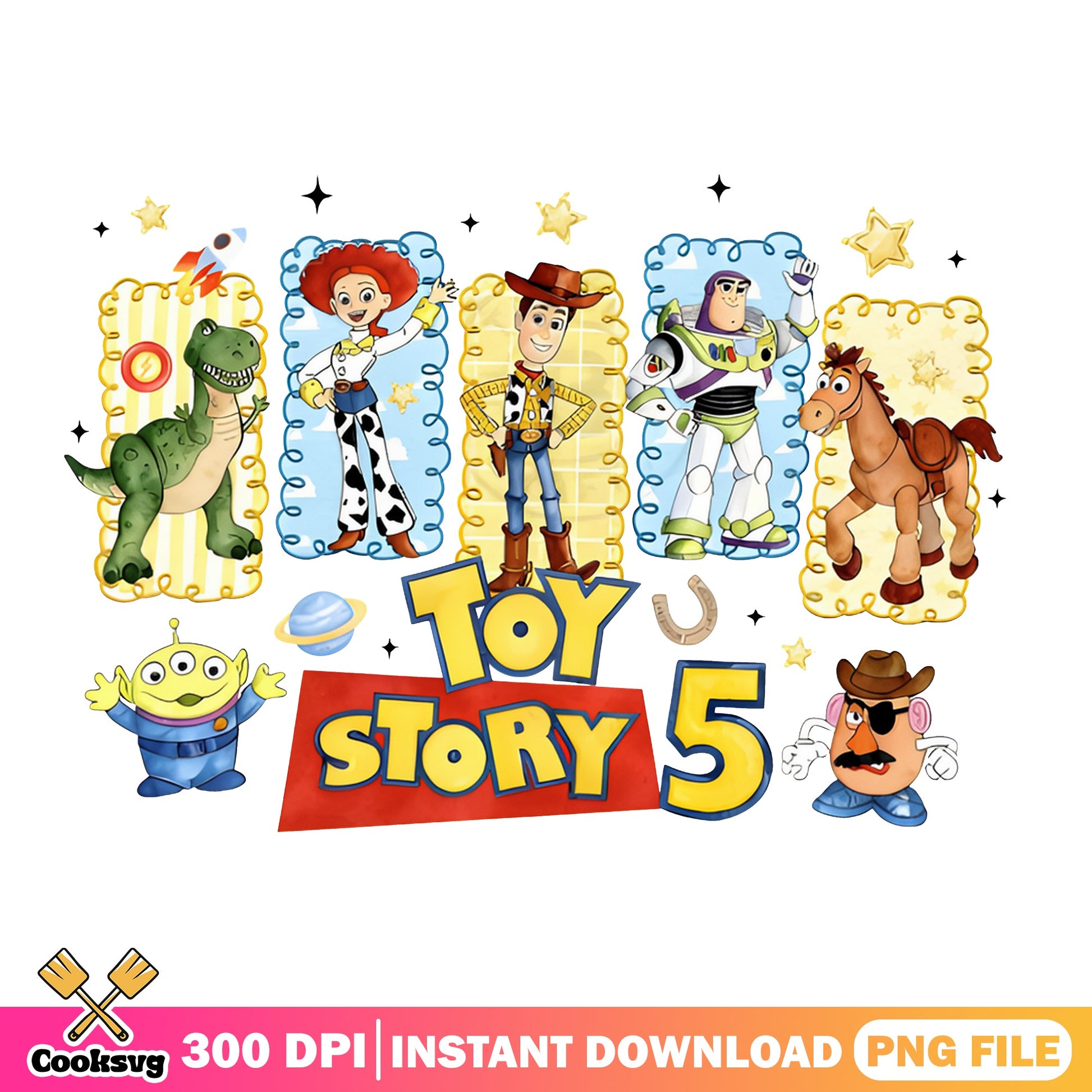 Toy Story 5 Characters PNG Bundle, Disney Pixar PNG, Woody Buzz PNG