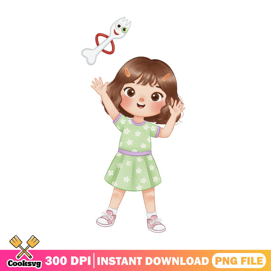 Toy Story Bonnie And Forky PNG, Disney Pixar PNG, Kids PNG