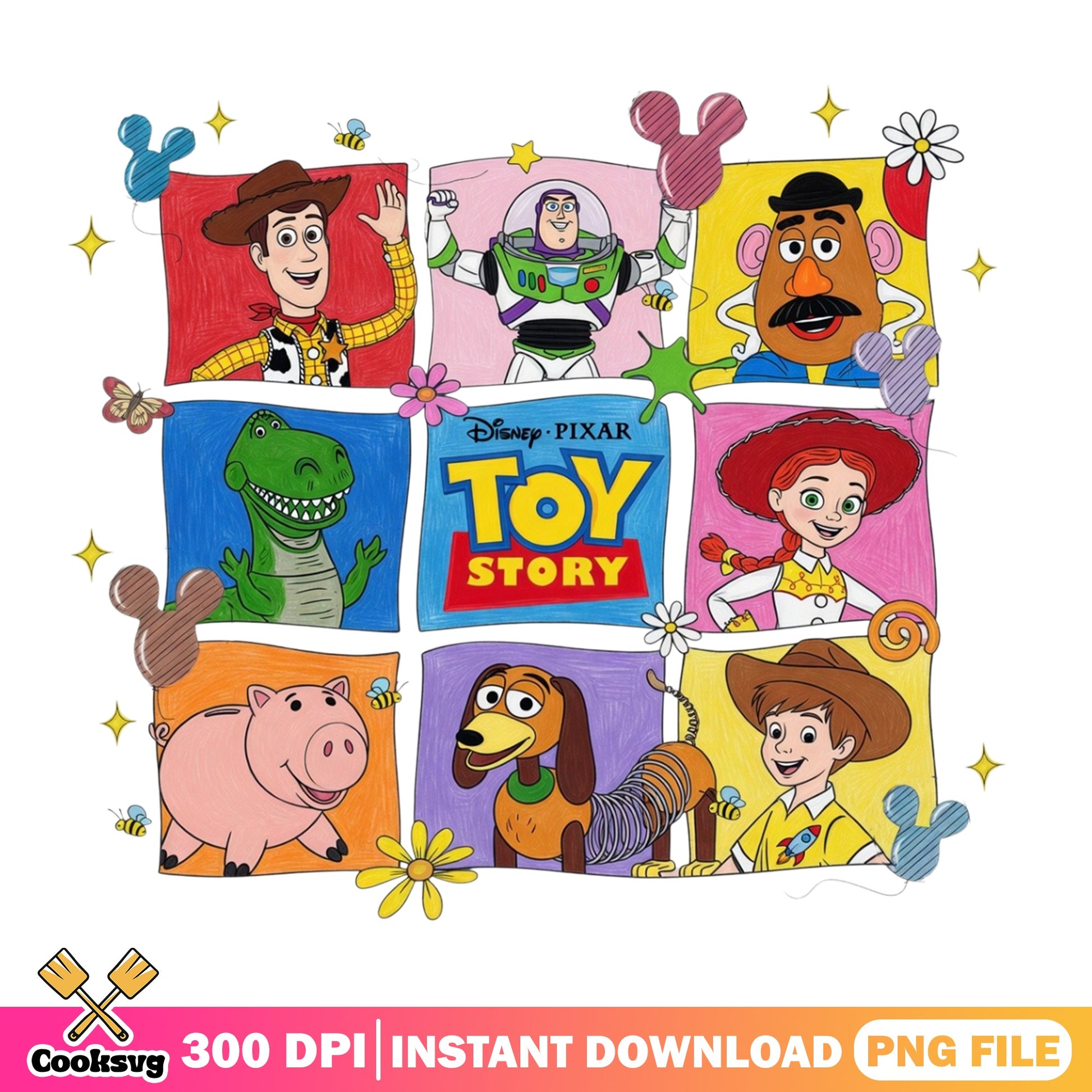 Toy Story Characters Bundle PNG, Disney Pixar PNG, Woody PNG