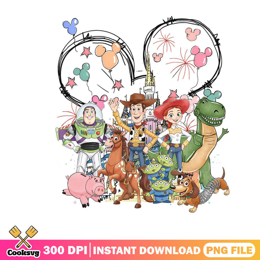 Toy Story Characters Disney Castle PNG, Woody Buzz PNG, Disney Trip PNG