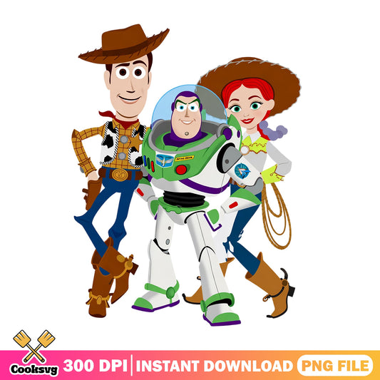 Toy Story Characters PNG, Woody Buzz Lightyear Jessie PNG, Disney PNG
