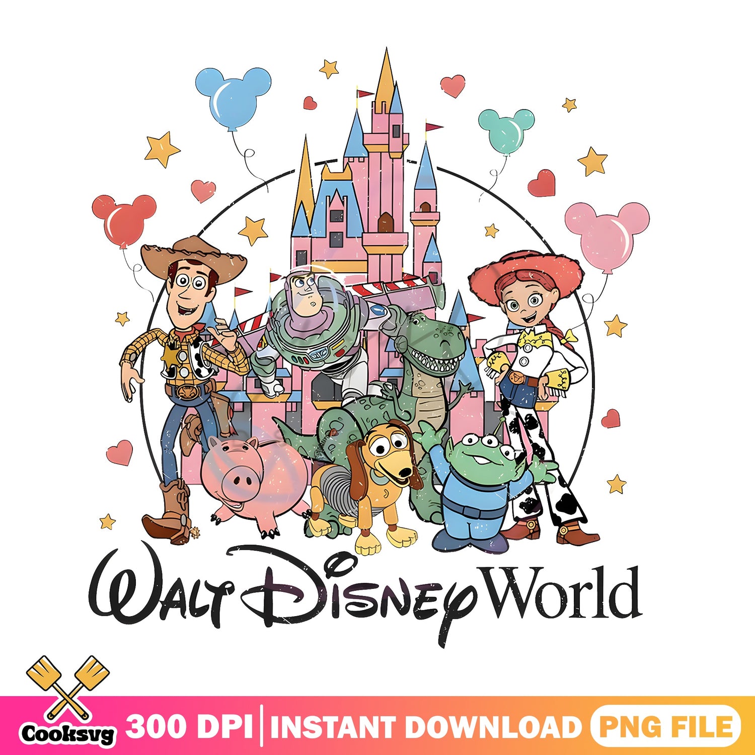 Toy Story Characters Walt Disney World PNG, Disney Castle PNG, Disney Trip PNG