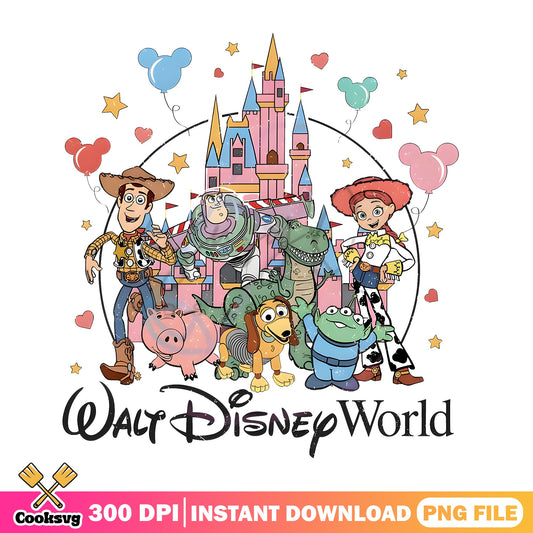 Toy Story Characters Walt Disney World PNG, Disney Castle PNG, Disney Trip PNG