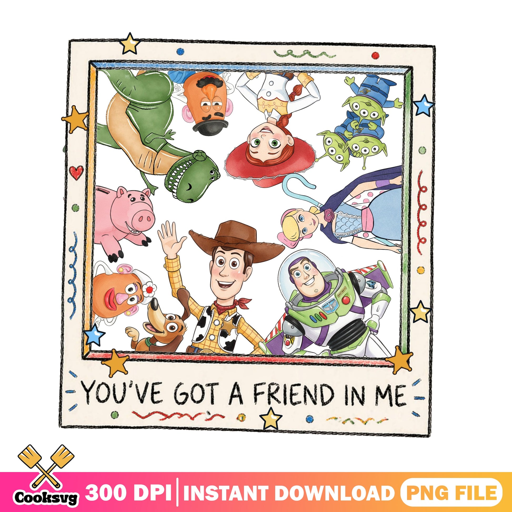 Toy Story Characters You've Got A Friend In Me PNG, Woody Buzz PNG, Disney PNG