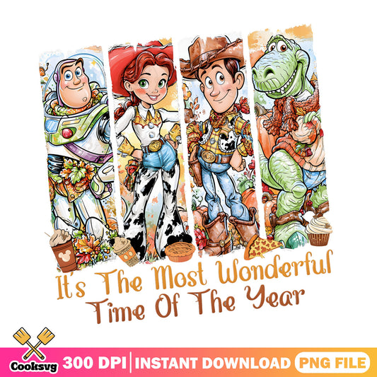 Toy Story Fall PNG, Woody Buzz Lightyear Thanksgiving PNG, Disney PNG