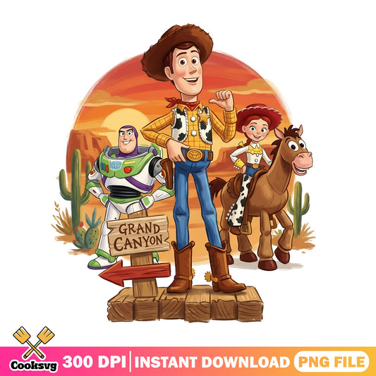 Toy Story Grand Canyon PNG, Woody Buzz Lightyear PNG, Disney PNG