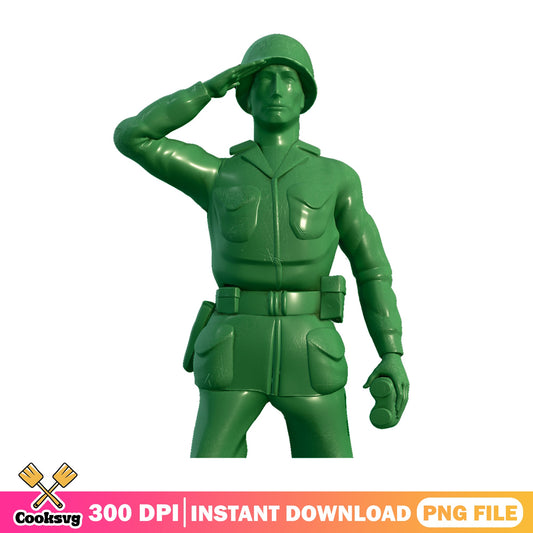Toy Story Green Army Man PNG, Disney Pixar PNG, Toy Soldier PNG