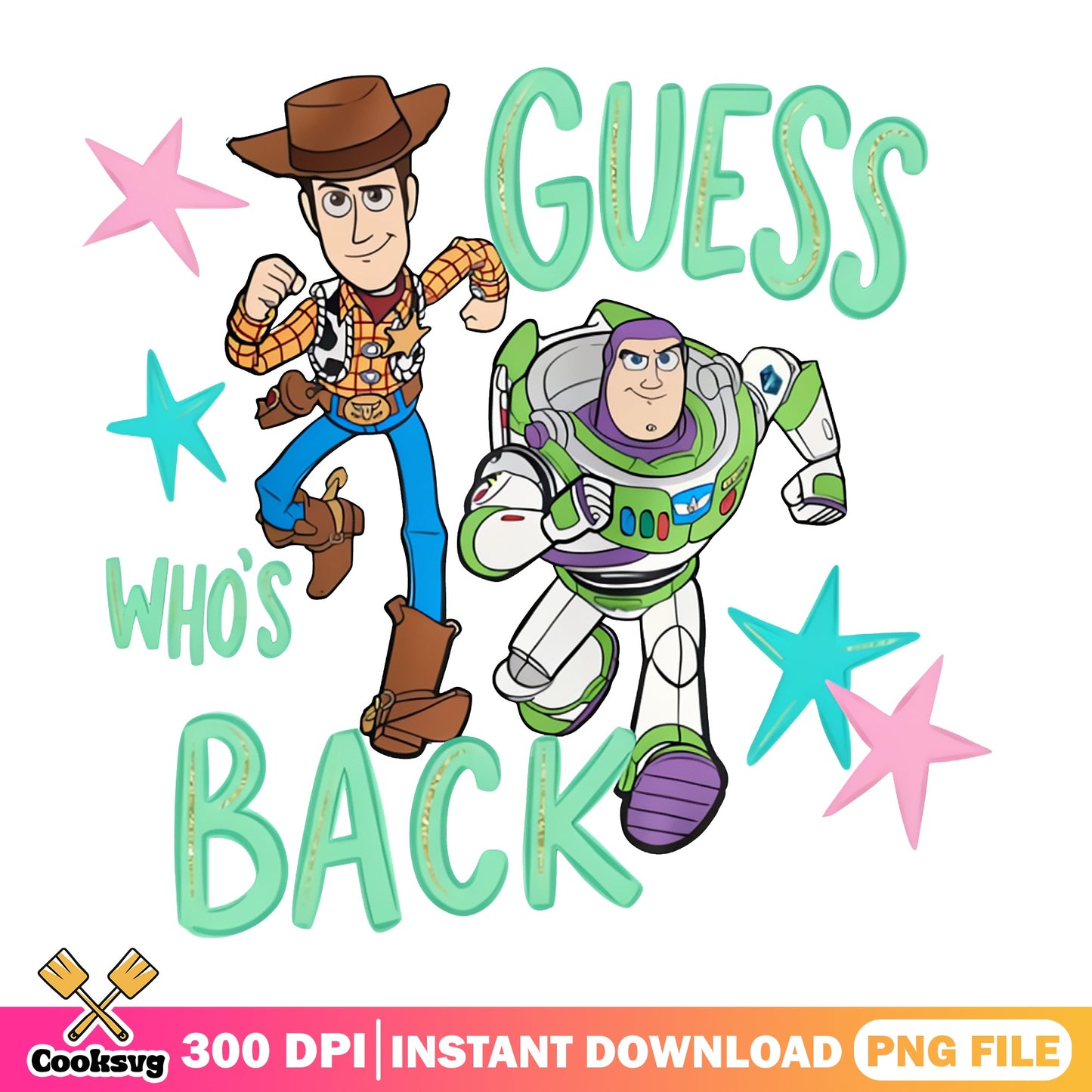 Toy Story Guess Whos Back PNG, Woody Buzz Lightyear PNG, Disney PNG