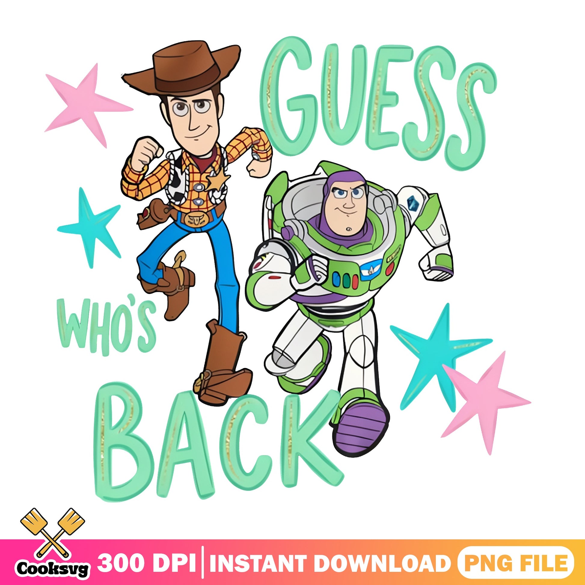 Toy Story Guess Whos Back PNG, Woody Buzz Lightyear PNG, Disney PNG