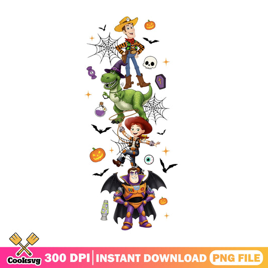 Toy Story Halloween Characters Stack PNG, Disney Halloween PNG, Woody Buzz PNG