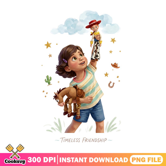 Toy Story Jessie Timeless Friendship PNG, Disney Pixar PNG, Bullseye PNG