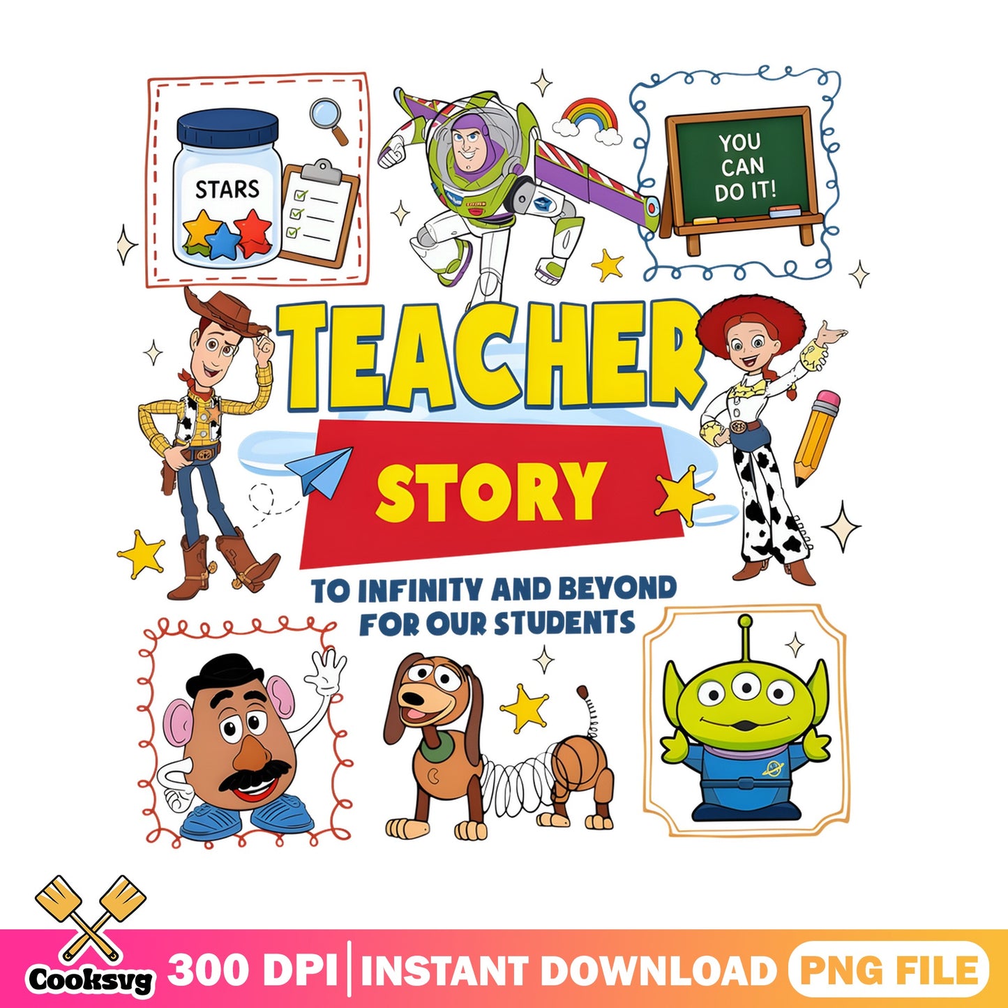 Toy Story Teacher PNG, Back To School PNG, Teacher Gift PNG