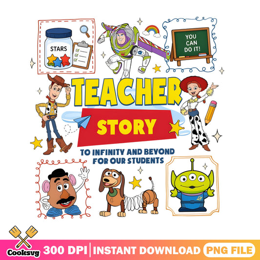 Toy Story Teacher PNG, Back To School PNG, Teacher Gift PNG
