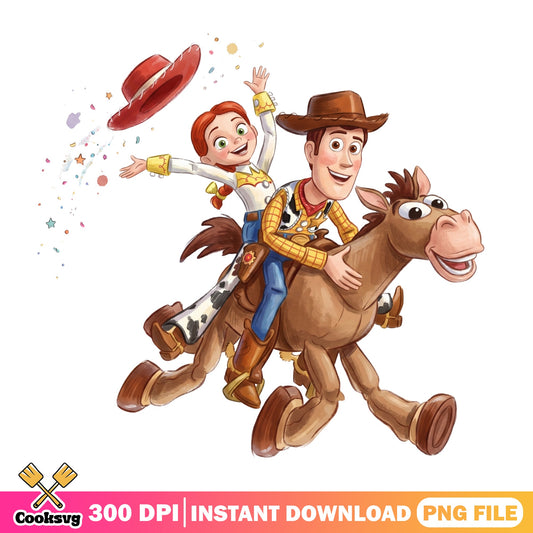 Toy Story Woody And Jessie Bullseye PNG, Disney PNG, Pixar PNG