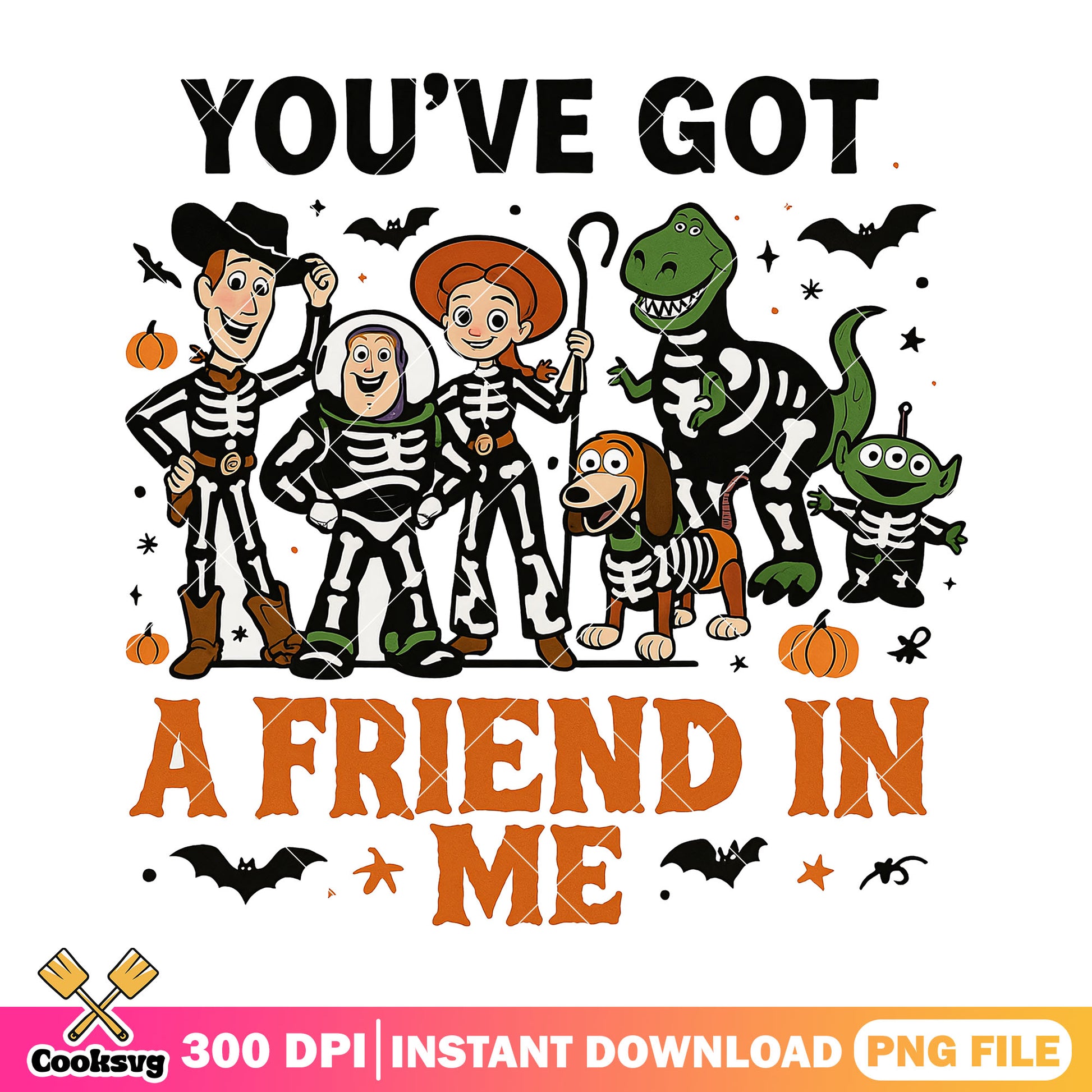 Toy story skeleton outfit png, happy halloween png, disney art png