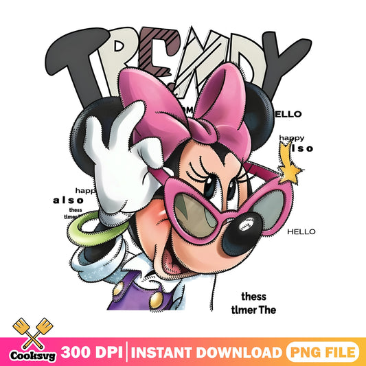 Trendy Minnie Mouse PNG, Disney Minnie Sunglasses PNG, Mickey PNG