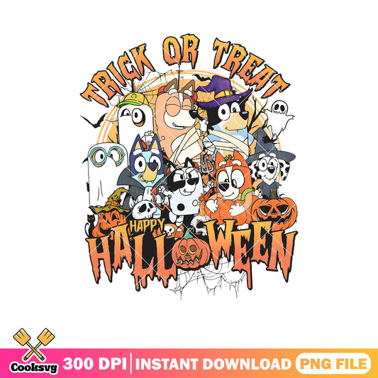 Trick or treat bluey halloween friends png, halloween bluey toys​ png, bluey png